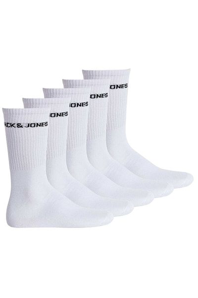 Jack & Jones JACK&JONES 5er-Pack Herren Tennissocken – JACBASIC-LOGO, Tennissocken in Einheitsgröße