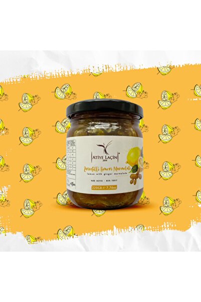 Atiye Laçin Zencefilli Limon Marmelatı (%100 DOĞAL, %80 MEYVE ,KATKI MADDESİ,...