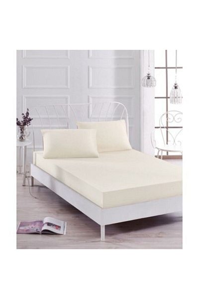 Süper's Elastic Cream Double Sheet Set