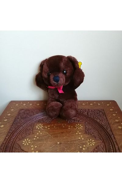 DAKIN TOYS Dark Brown Bear - Soft Filled Toy with Red Ribbon