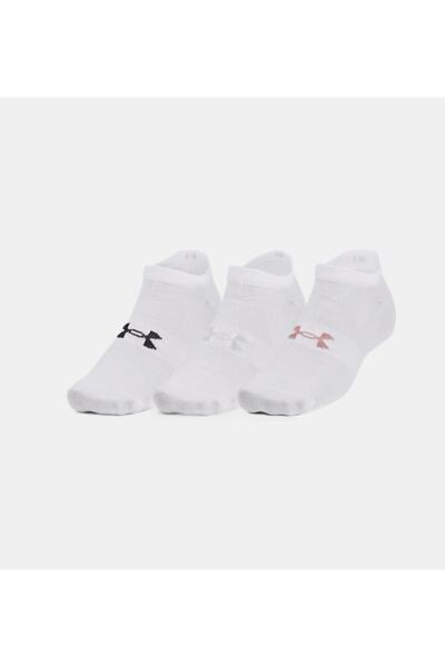 Under Armour Unisex Ua Essential No Show 3 Pack Socks 1361459-100 size 47/50