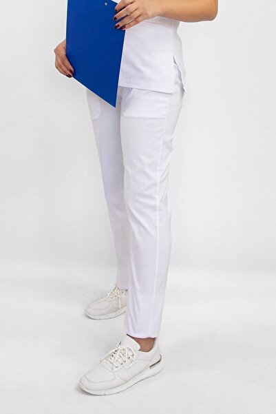 Nur Medikal Giyim Beyaz Alpaka Pantolon