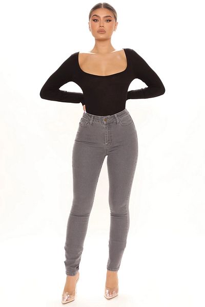 Ramrod Mabel Skinny Jeans Grey Washed Lycra