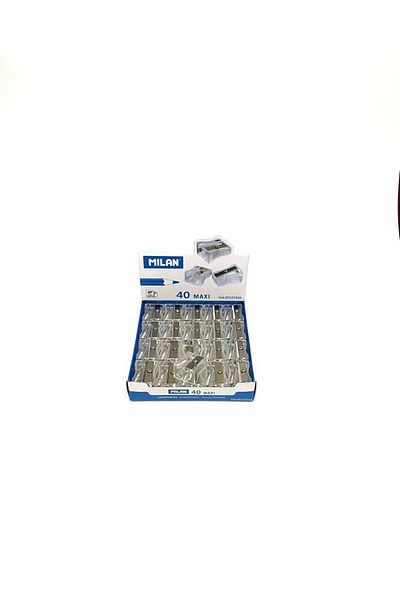 Milan Jumbo Maxi Transparent Plastic Pencil Sharpener 40 Pieces (1 Pack)