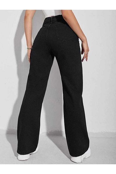 Trn JNS Bella Black Colorfast Loose Wide Leg Pantaloni largi pentru ridicarea picioarelor