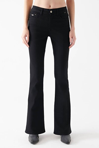 Livik Madisula Black Flare Jeans Extra Lycra High Waist Long Leg