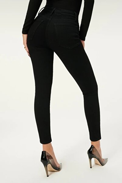 Livik Telimina Black Colorfast Women's Lycra High Waist Non-Fading Gathering Effect Skinny Leg Jeans