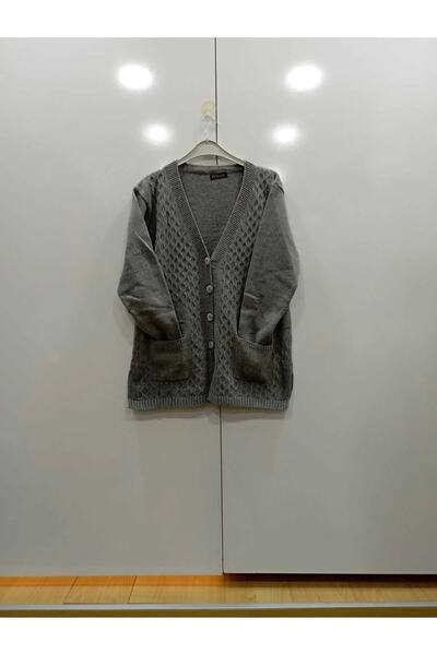 NUR TEKSTİL Kadın Anne Triko Çelik Örgü Büyük Beden Hırka