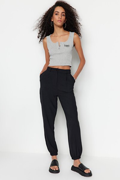 Trendyol Collection Black Trousers TWOSS23PL00165