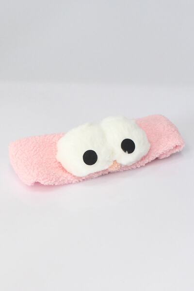 Toyaş Owl Plush Bandana Makeup Spa Hair Band Pink