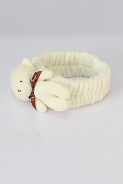 Toyaş Teddy Bear Plush Bandana Hair Band Cream 0-10 Years Old