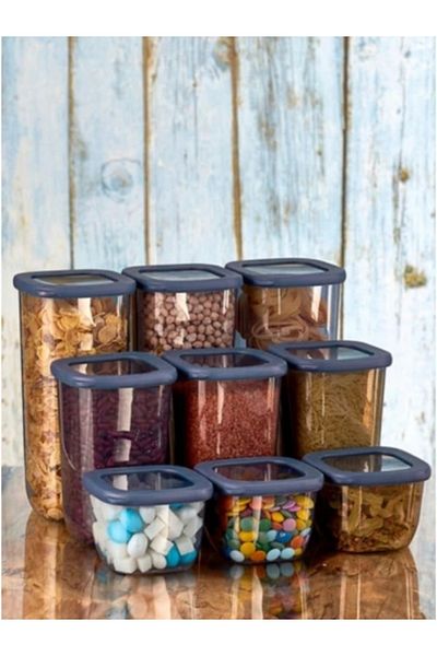VİP AHMET Vp-062 Blue Beach Square Set - Şefrenk 9-Piece