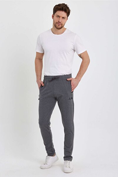 FEROBİ Dar Paça Slim Fit Dar Kesim Antrasit Penye Eşofman Altı
