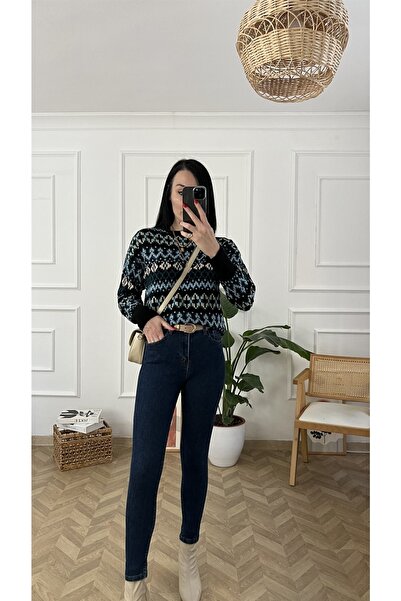 Ramrod Леон Синій Високий Талія Вузькі Штани з Лайкрою