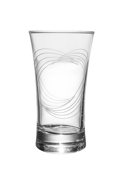 KCD Ebrar Simple Cut Hand Decor Gilded 6 Pieces Patterned Water and Soft Drink Glass Set