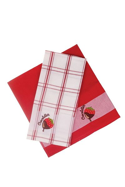 Bambum Home Mandy - Set of 2 Tea Towels Red