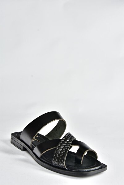 Fox Shoes Μαύρες Γυναικείες Παντόφλες Καθημερινές Γνήσιο Δέρμα P291039603