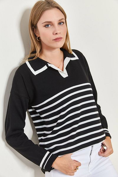 Bianco Lucci Buntes, gestreiftes Poloshirt für Damen