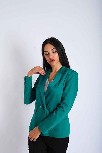 Blues Outlet Jachetă de damă cu nasturi dublu-verde