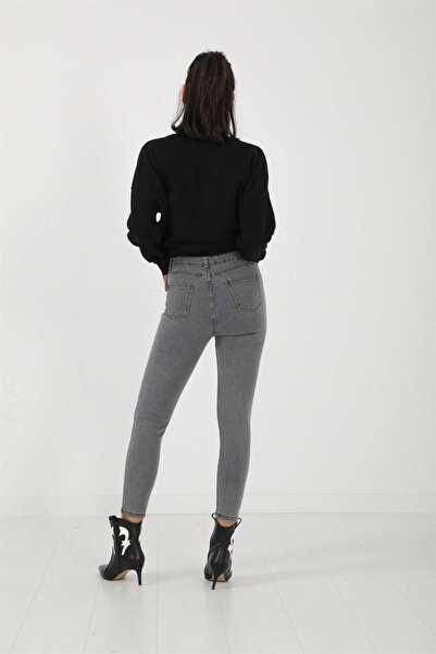 Ramrod Beyonce Women's Gray Skinny Jeans Denim Non-fading Comfortable Trousers