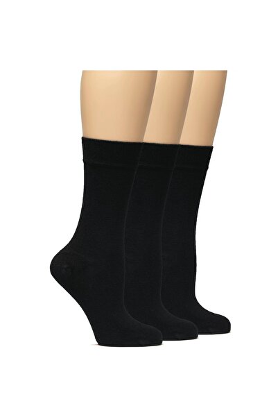 çorapmanya 3 Çift Erkek Siyah Pamuklu Likralı Kokulu Soket Çorap