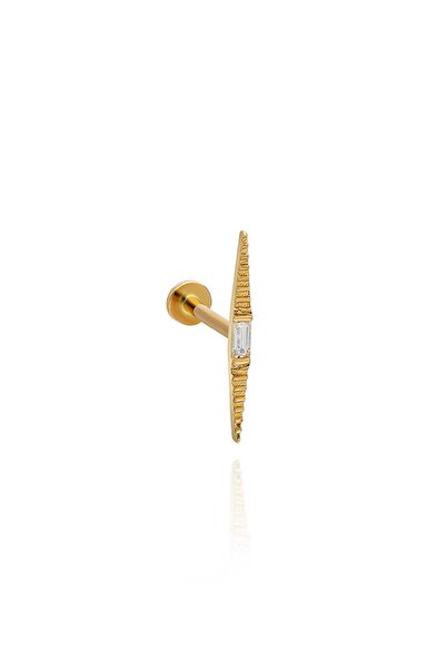 Quyumcu 14 Ayar Altın Taşlı Tragus Küpe