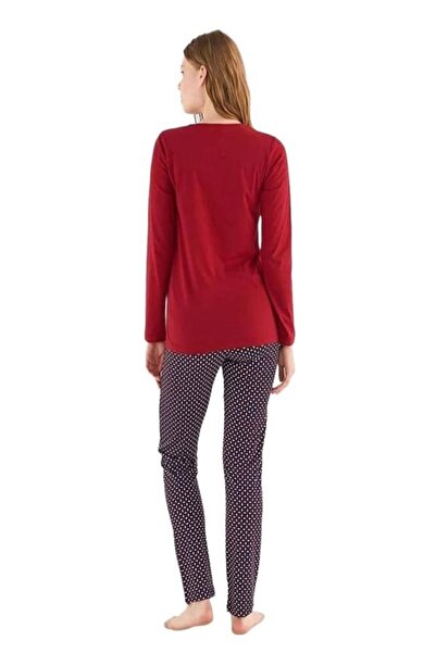 Mod Collection Patlı Pamuklu Desenli Pijama Takım