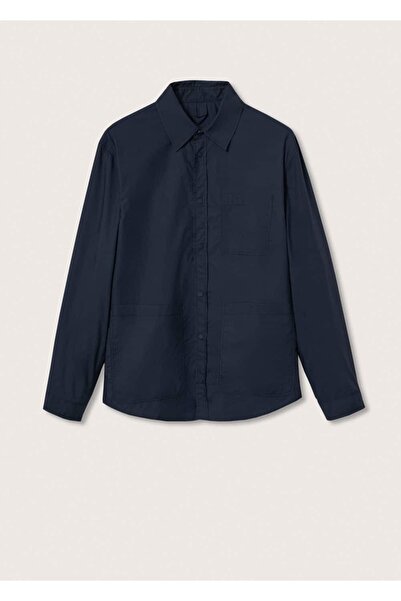 MANGO Man Göğsü Cepli Pamuklu Gömlek Ceket