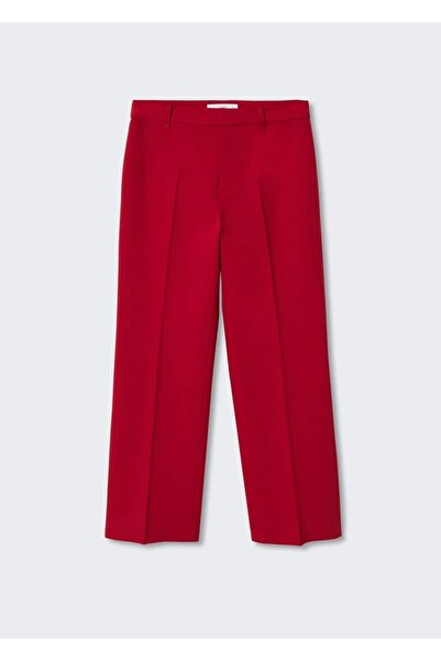MANGO Woman Düz Kesim Kumaş Pantolon