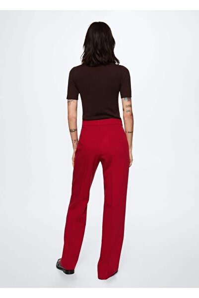 MANGO Woman Düz Kesim Kumaş Pantolon