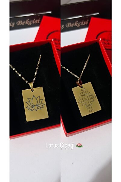 Alışveriş Bekçisi قلادة مستطيلة من الفولاذ على شكل زهرة اللوتس