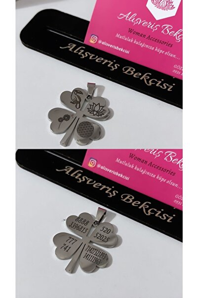 Alışveriş Bekçisi قلادة طائر الطوقان، زهرة الحياة، زهرة اللوتس، رمز الهندباءغ، قلادة البرسيم الفولاذية المتقطعة