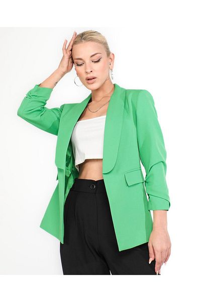 pembekurdelem Jachetă blazer cu mâneci înconjurate, verde