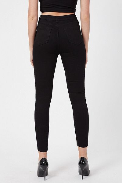 Trn JNS Blugi Super Skinny cu talie înaltă, negri
