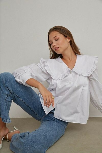 Trn JNS Seren 90's Snow Wash Blue Lycra Blugi largi cu talie super înaltă Pantaloni Palazzo