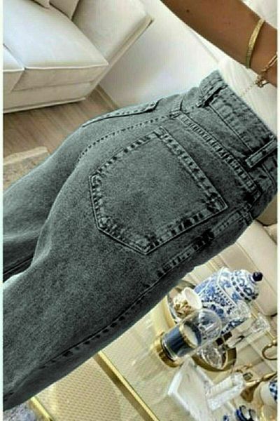 Trn JNS Smoked Power Lycra Super High Waist Loose Jeans Palazzo Παντελόνι