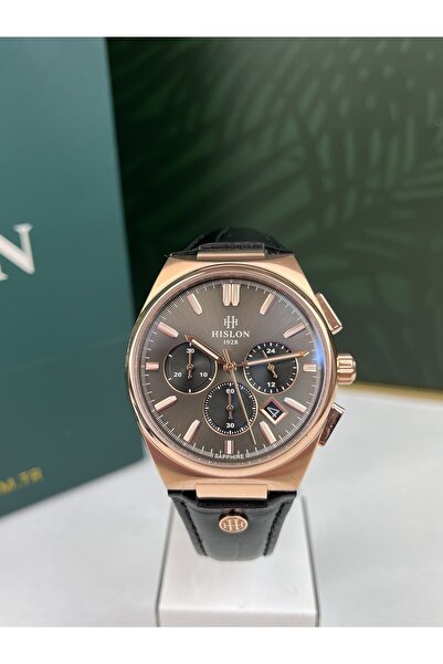 Hislon Deri Kayışlı Erkek Kol Saati 43mm Safir(çizilmez) Cam 5 Atm Su Geçirmez 3 Yıl Garantili