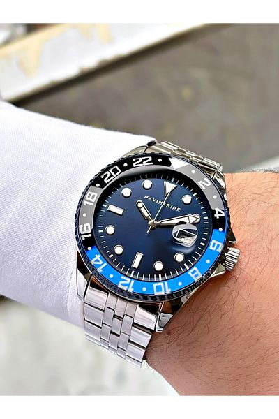 Navimarine Silver Color Steel Strap Men's Wristwatch Bracelet Gift