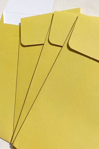 Dekorden 100 Yellow Invitation Envelopes 11X22 Cm.