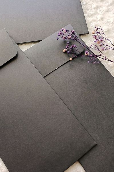 Dekorden 100 Black Invitation Envelopes 11X22 Cm.