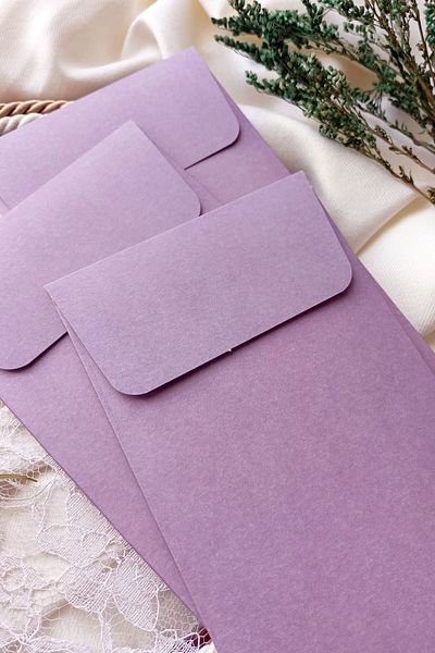Dekorden 100 Pieces Lilac Invitation Envelope 11X22 Cm.