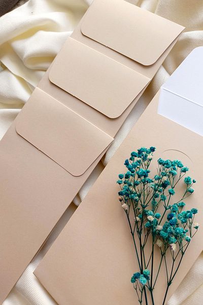 Dekorden 100 Pieces Cream Color Invitation Envelope 11X22 Cm.