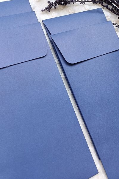Dekorden 100 Pieces Navy Blue Invitation Envelope 11X22 Cm.