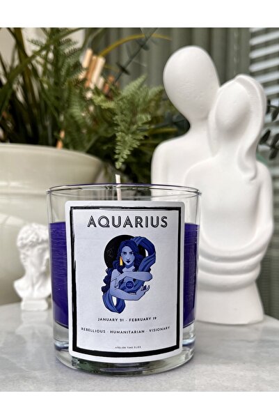 AtelierTimeFlies Kova Burcu (aquarius) Renkli Burç Mumu
