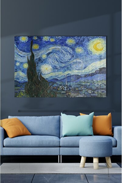 Yonca Decor Van Gogh Cam Tablo 50x70 cm Dekoratif Duvar Dekoru