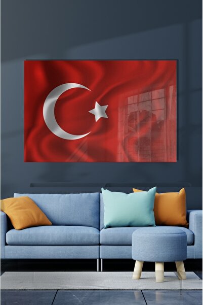 Yonca Decor Bayrak Cam Tablo 50x70 cm Dekoratif Duvar Dekoru
