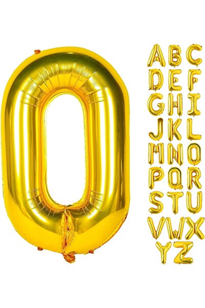 Patladı Gitti O Letter Gold Foil Balloon 16 Inch 36 Cm