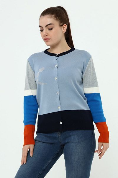 Solo Women's Crystal Stone Heart Cardigan