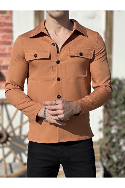 HBT Men's Tan Bottom Top Set Model Combination (Shirt + Jogger Pants)