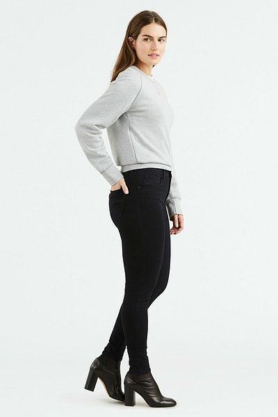 Trn JNS Mezka Μαύρο ψηλόμεσο Slim Skinny Skinny Leg Colorfast Τζιν παντελόνι